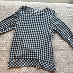 J. Jill Black and White Fitted Blouse